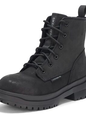 Skechers Women's Black Lace-Up Chunky Combat Boot